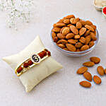 Om And Rudraksha Bracelet Rakhi With Healthy Almonds
