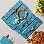 Kids Rakhi Duo And Orange Lumba Rakhi Set With Healthy Almonds