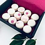 White French Macarons With Mini Flowers 12 Pcs