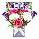 Valentines Pink Gin And Chocolate Bouquet