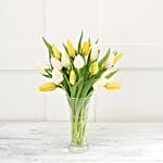 Blissful Yellow And White Tulips Bunch