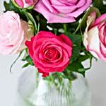 Mixed Pink Roses Letter Box Bouquet