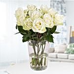 Peaceful 10 White Roses Bouquet