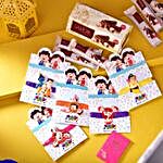 Sneh Kids Cartoon Rakhi Set & Savour Hazelnut Wafer Rolls