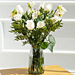 White Freesia & Roses Bunch