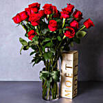Red Roses With Champagne