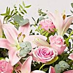 Blushing Lilies And Roses