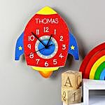 Personalised Rocket Wooden Clock