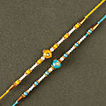 Sneh Blue & Yellow Beads Rakhi Set