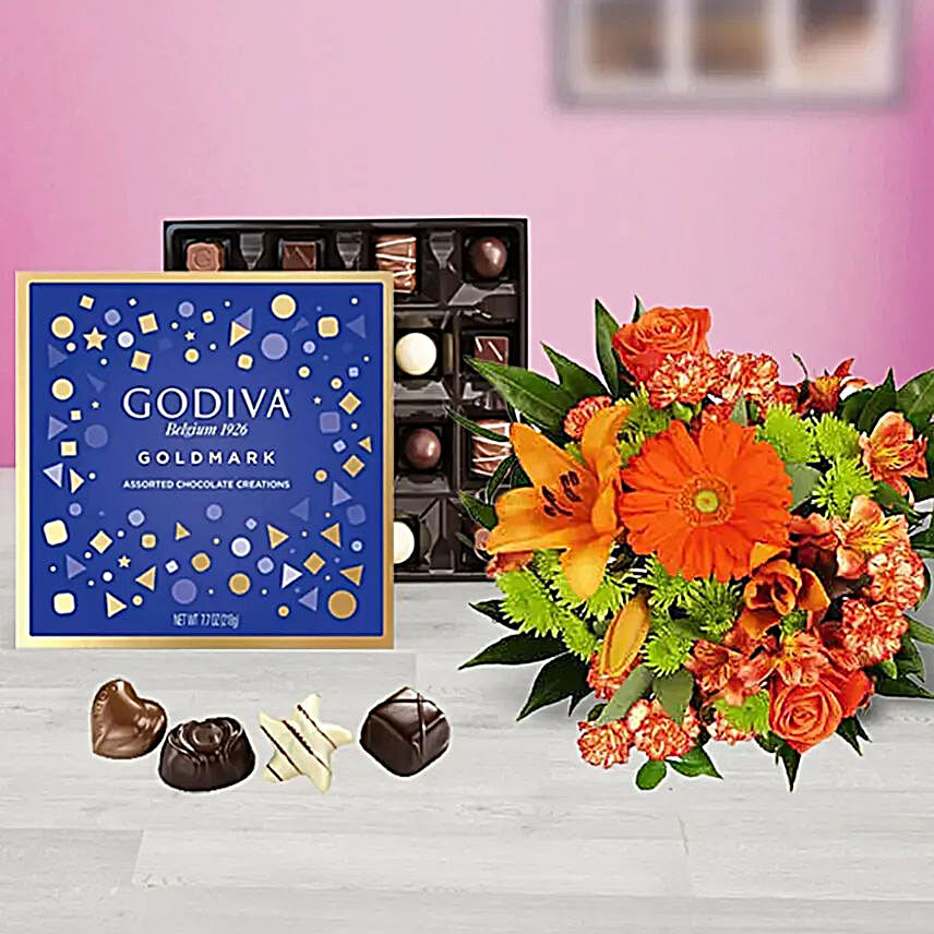 Colorful Bloom with Chocolates