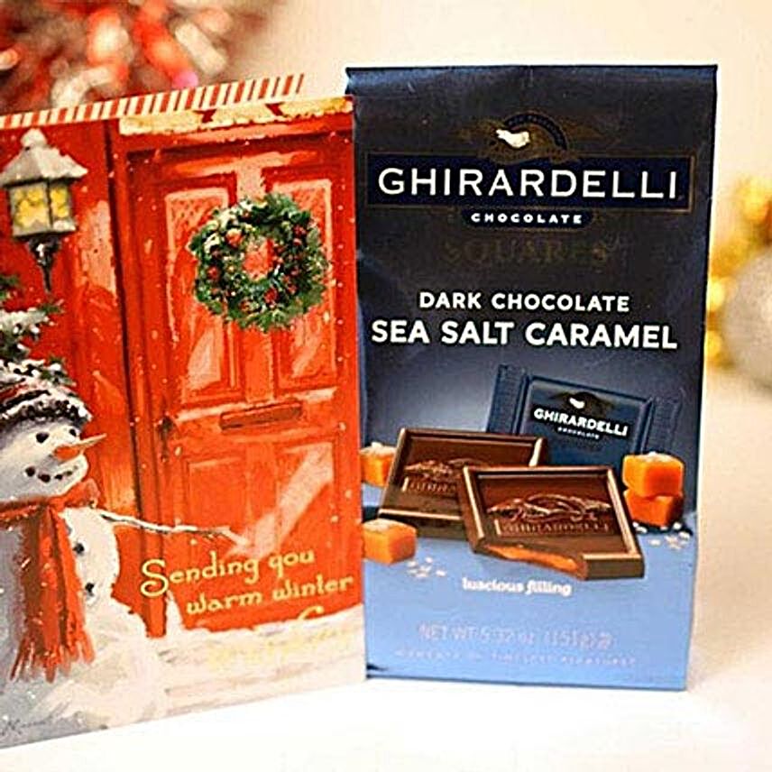 Ghirardelli Dark Sea Salt Chocolate N Christmas Card