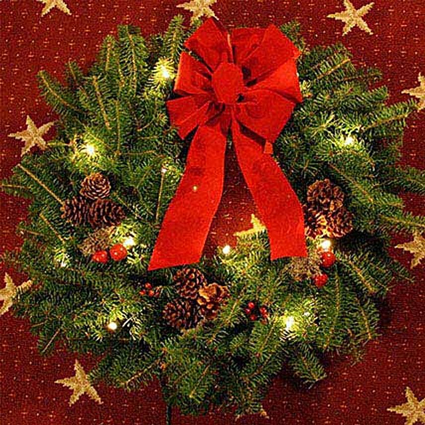 Classic Pre-Lit 24in Christmas Wreath