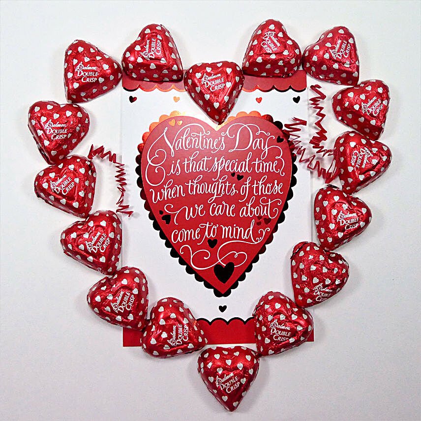 Crisp And Crunchy Chocolates With Valentines Day Card