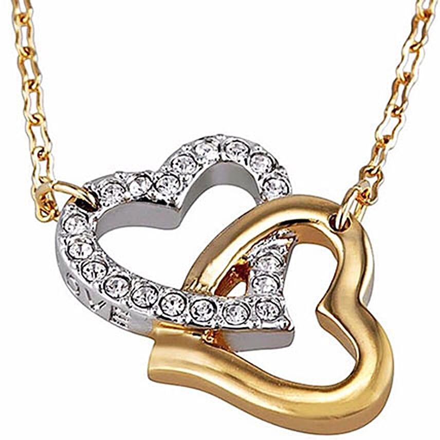 Swarovski  Double Heart Necklace