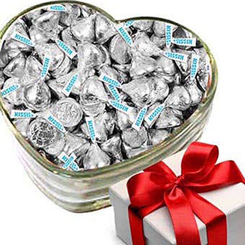 Heart Shaped Chocolate Kisses Box