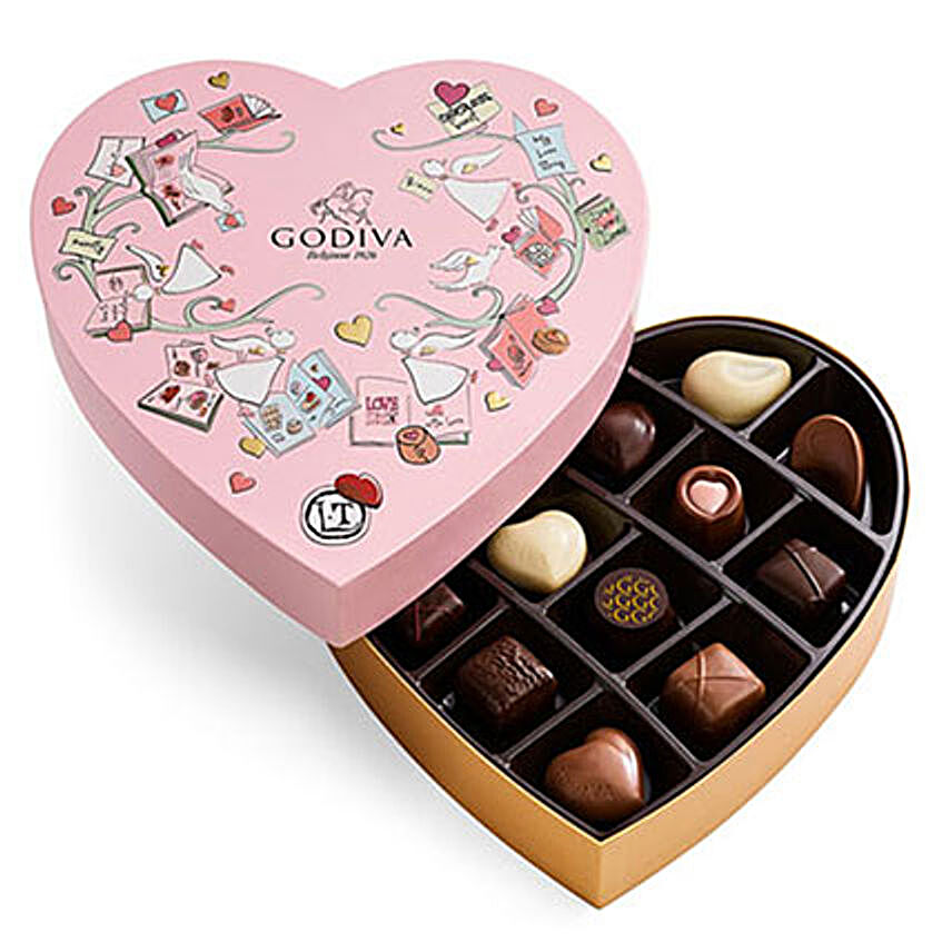 V Day Special Heart Chocolate Gift Box 14 Pcs