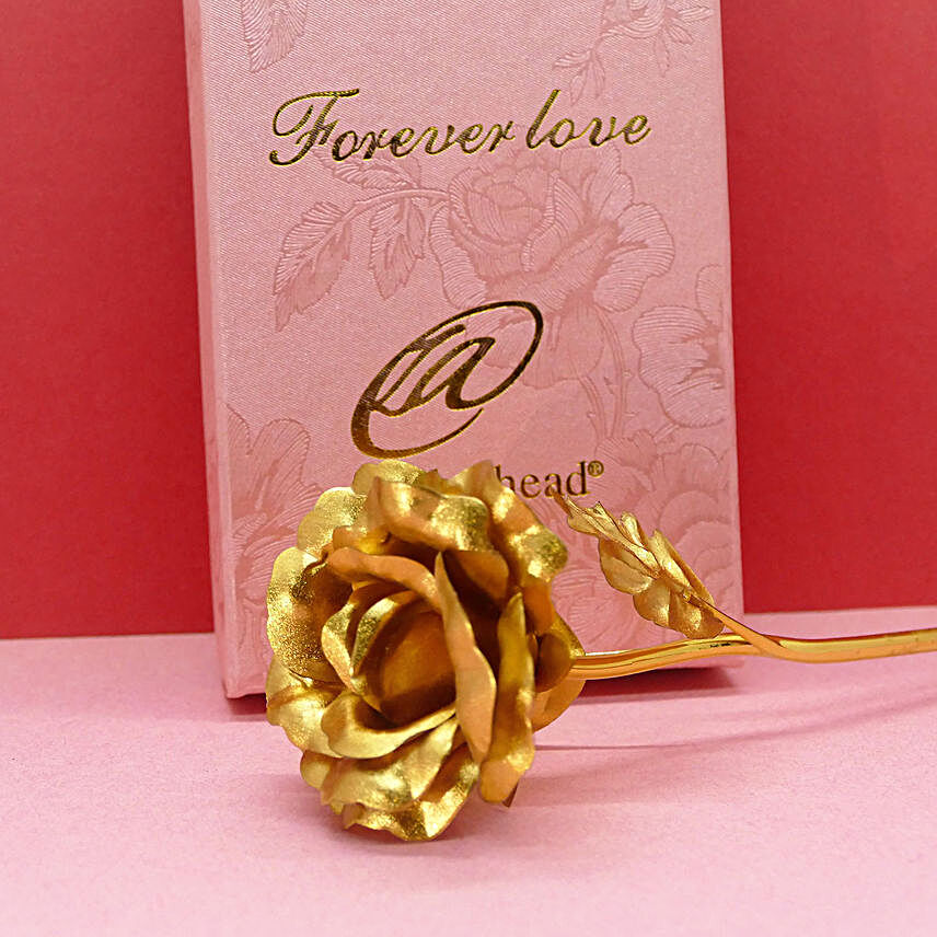 Gold Foil Rose With A Message:get-well-soon