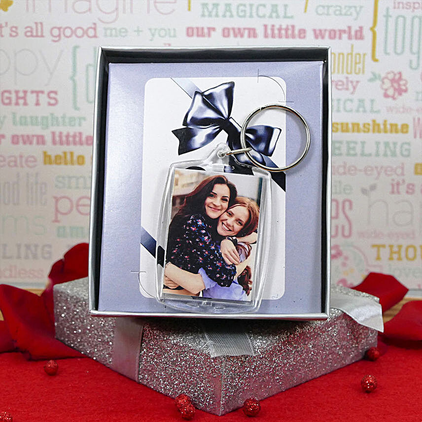 Photo Keychain In A Gift Box