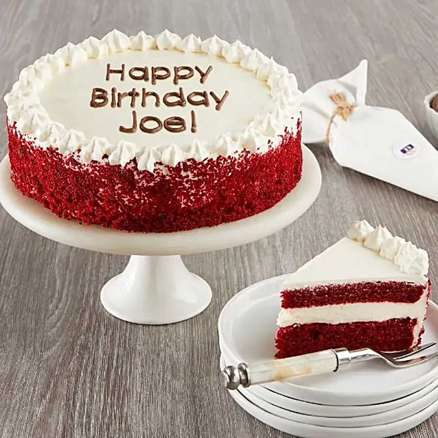 Personalized Red Velvet Chocolate Cake Happy Birthday