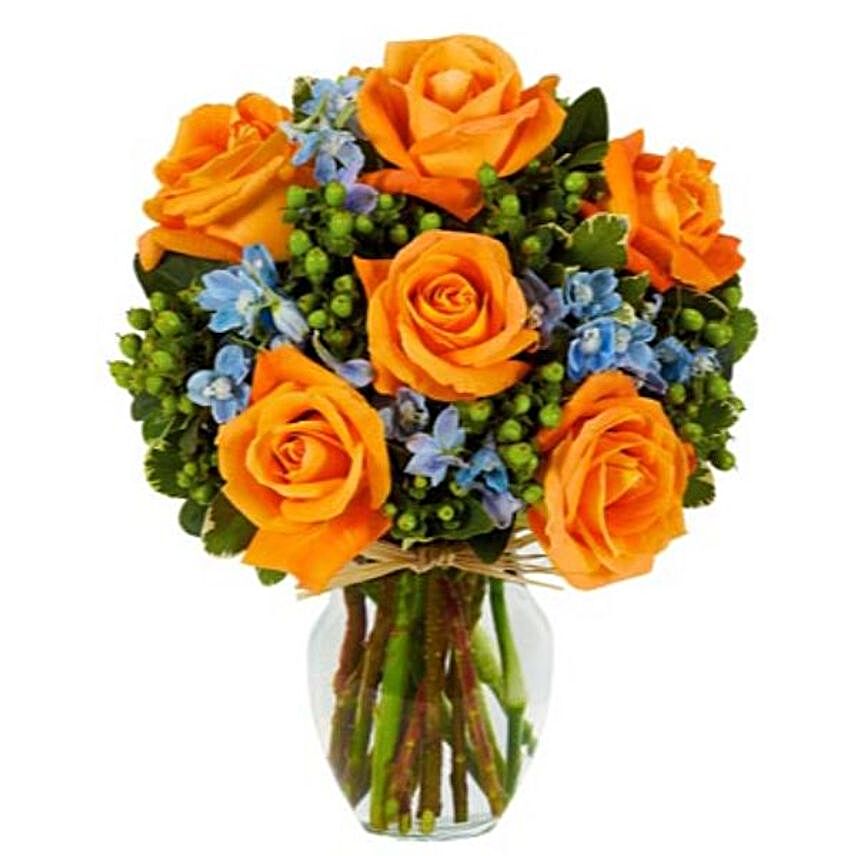Hello Sunshine Orange Rose Bouquet