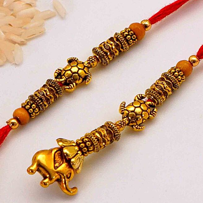 Artistic Turtle Rakhi And Lumba Set usa | Gift Artistic Turtle Rakhi ...