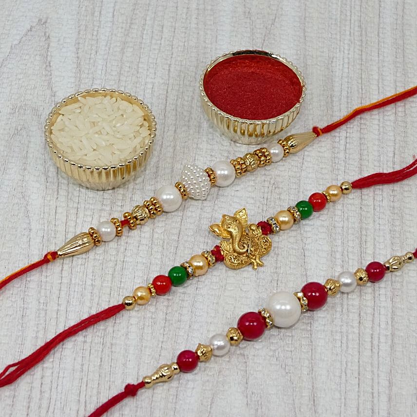 Traditional 3 Rakhis Set