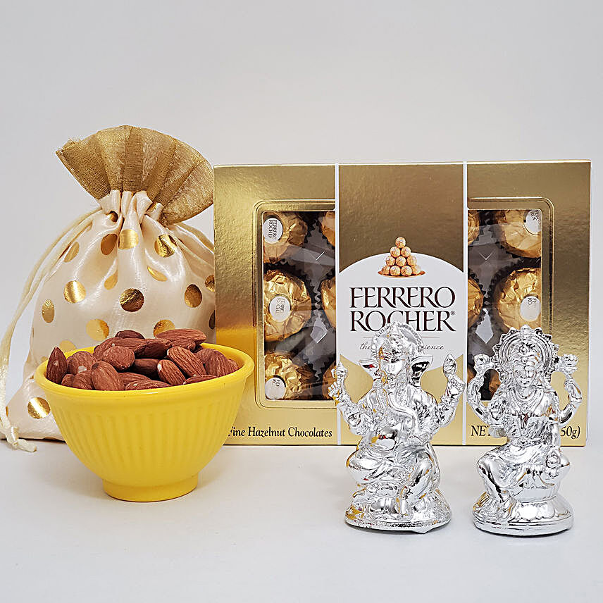Lakshmi Ganesha With Chocolates And Nuts Combo