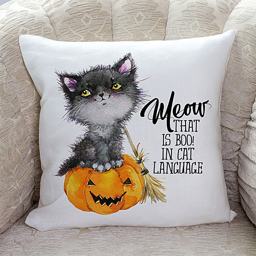 Halloween Meow Cushion:Send Halloween Gift Basket to USA