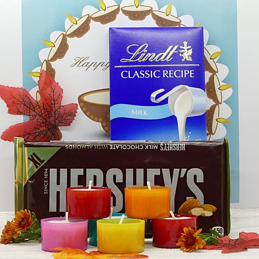 Yummy Chocolates And Scented Candles Combo