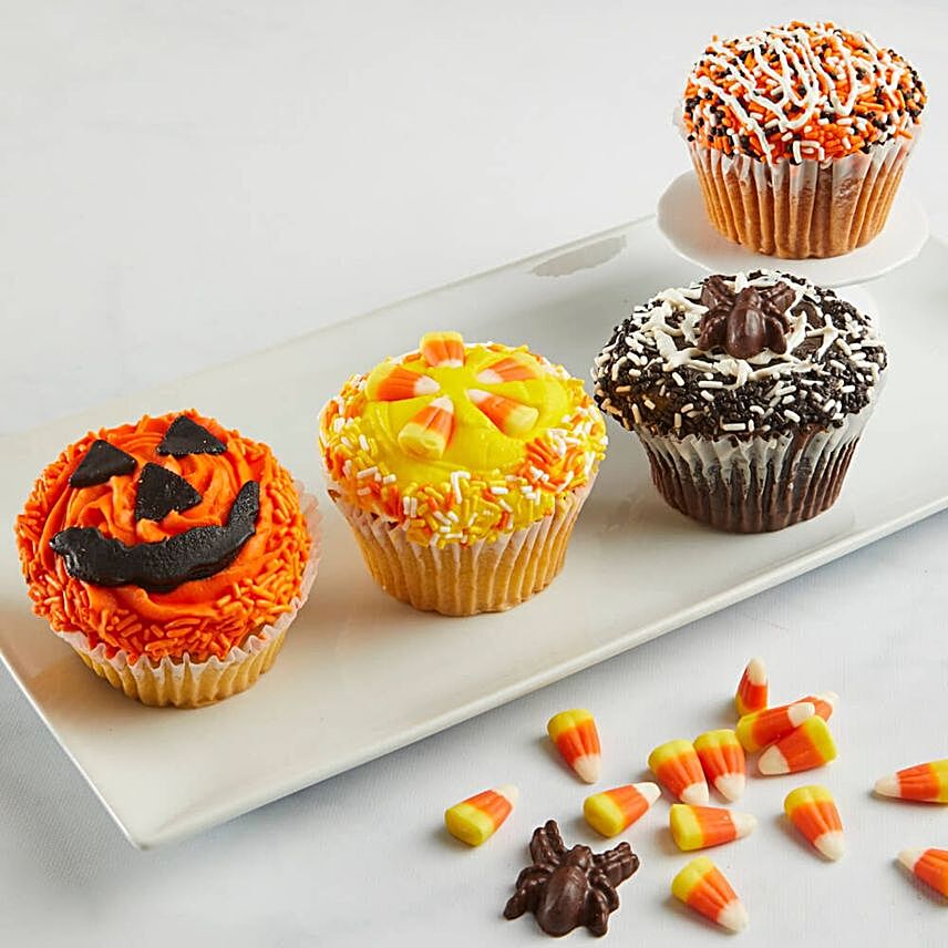 Colourful Halloween Jumbo cupcakes:Send Halloween Gift Basket to USA