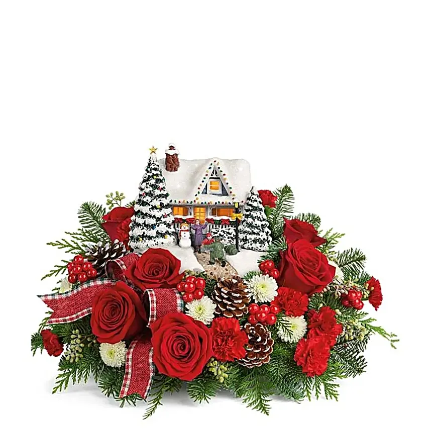 Thomas Kinkades Christmas Floral Arrangement usa Gift Thomas Kinkades Christmas Floral