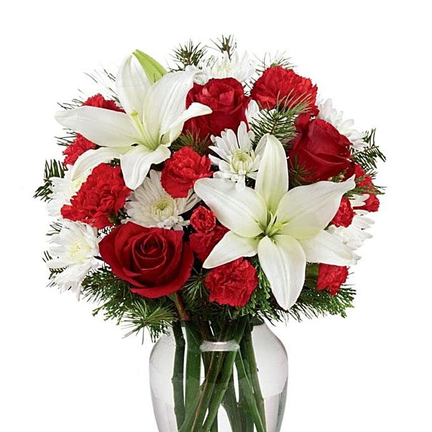 Classic Assorted Christmas Bouquet:Christmas Flowers to USA