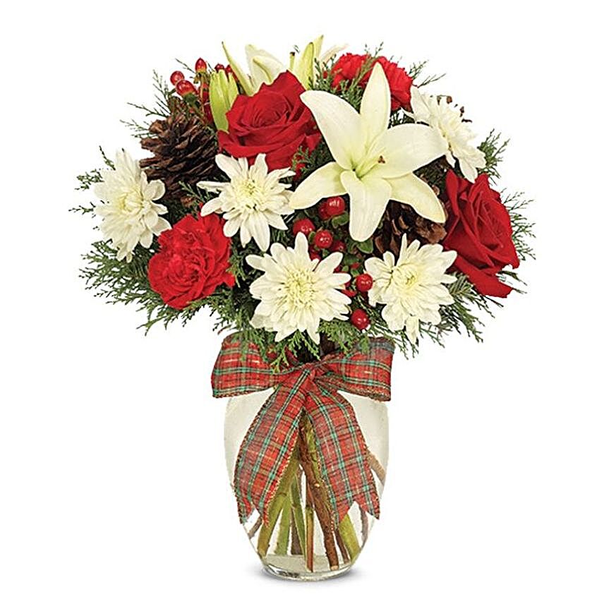 Exotic Rustic Christmas Bouquet:Send Christmas Flowers to USA