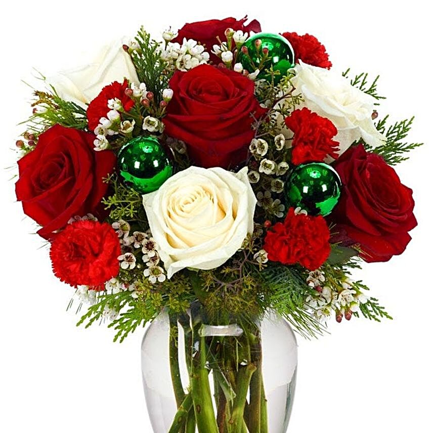 Stunning Floral Christmas Arrangement:Christmas Flowers to USA