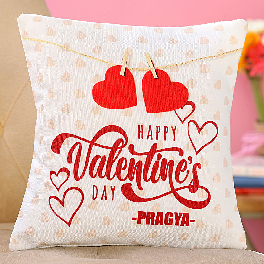 Personalised Happy Valentine Day Cushion Hand Delivery