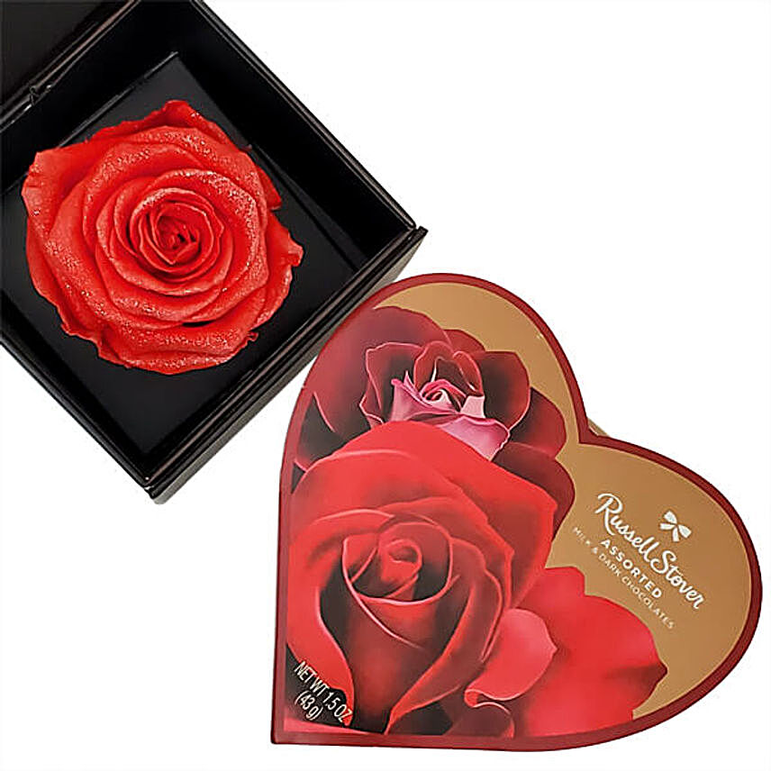 Russell Stover Chocolate Truffles And Forever Rose