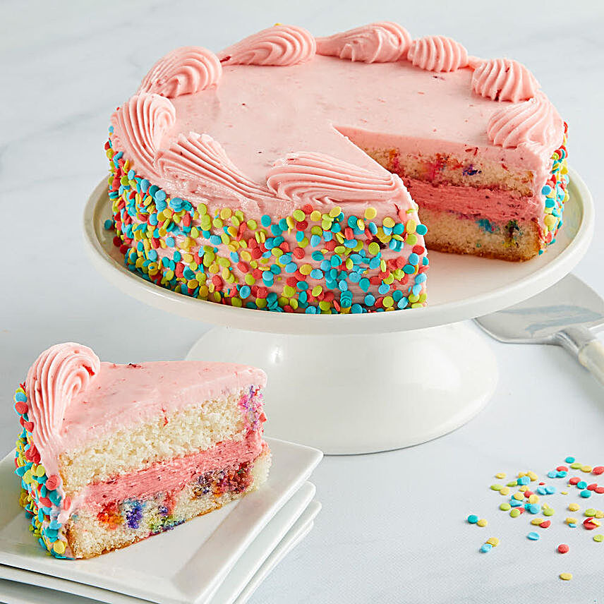 Strawberry Funfetti Cake:Friendship Day Gifts to USA