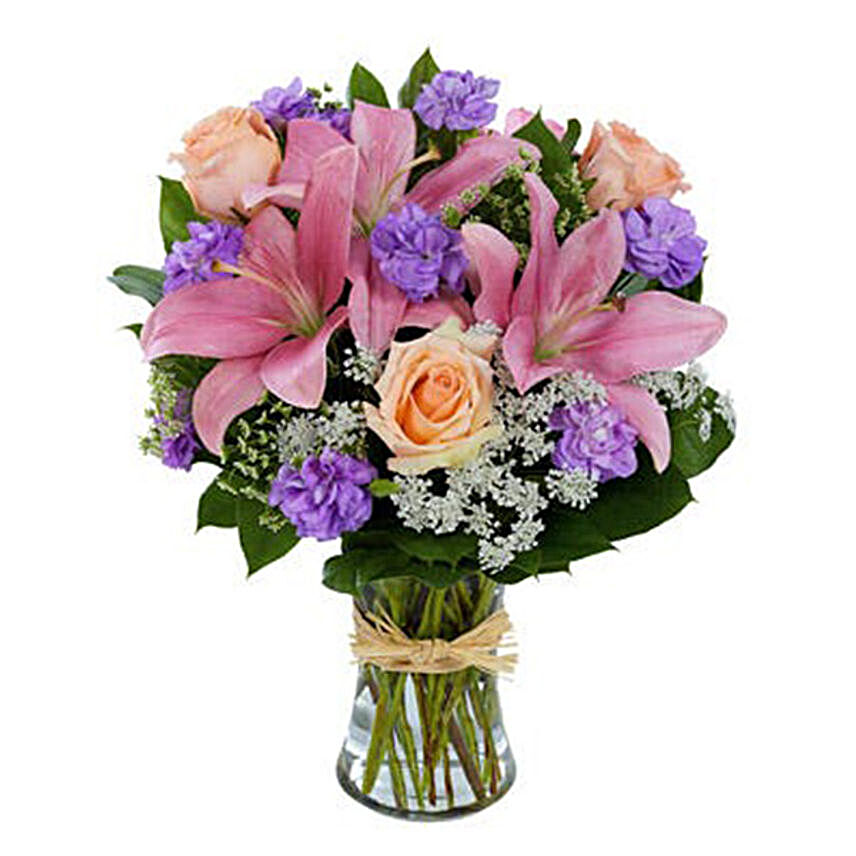 Pure Elegance Mixed Flowers Bunch:Teachers Day Gifts In USA