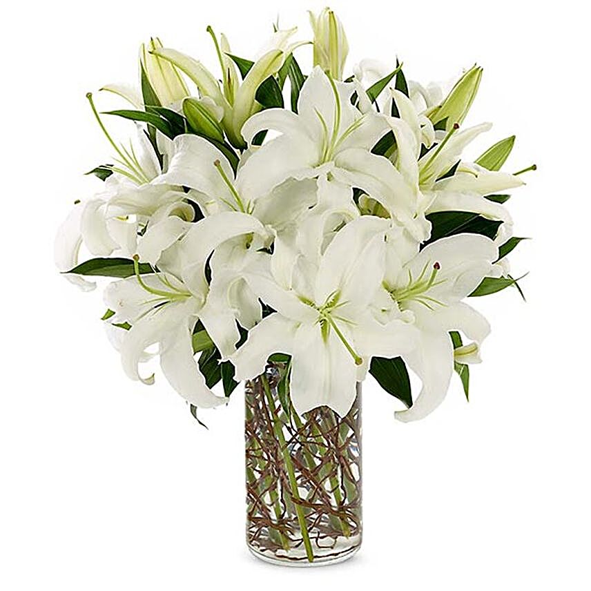 Easter Special White Lilies Vase Arrangement