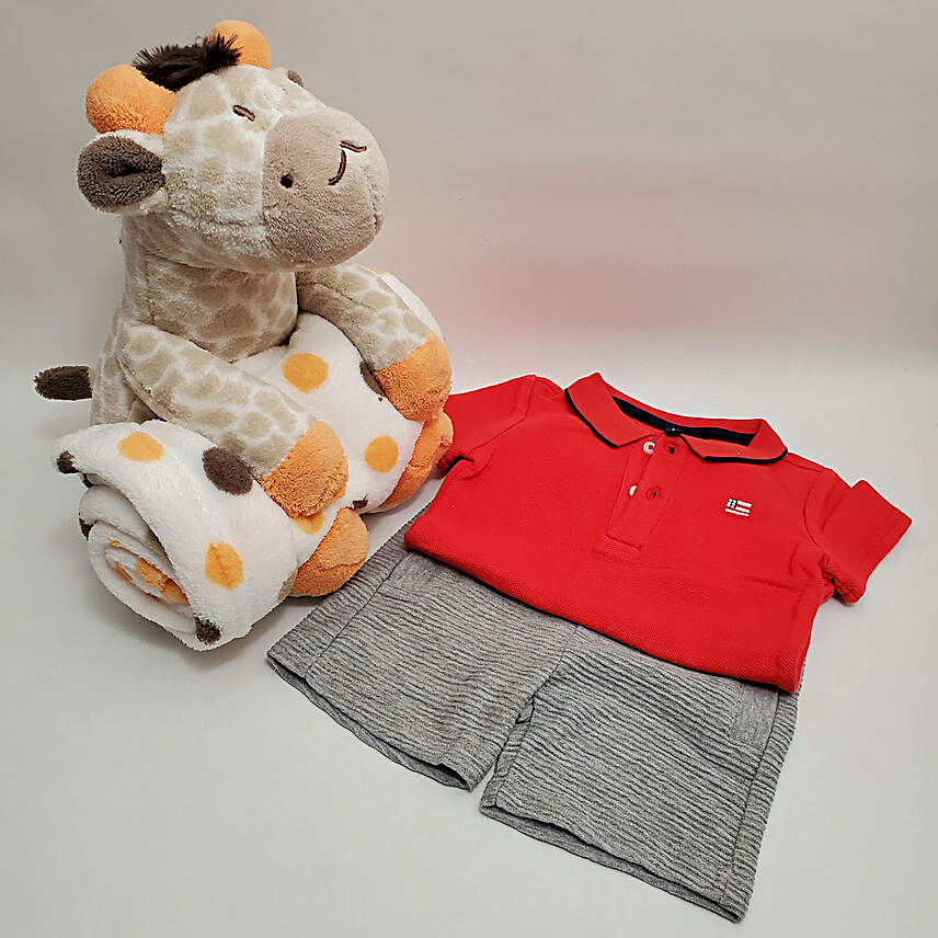 T-Shirt And Shorts N Blanket Baby Boy Gift Set
