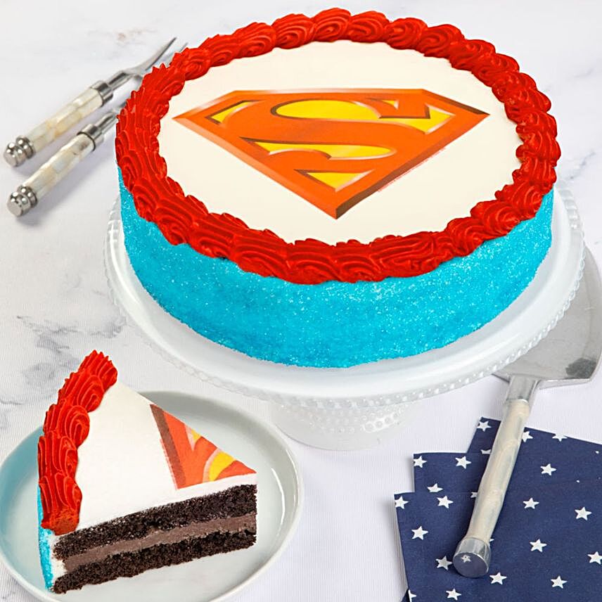 Superman Theme Chocolate Cake