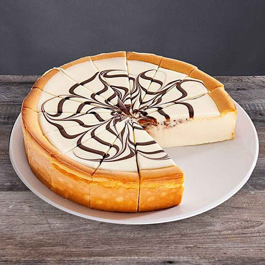 White Chocolate Swirl Cheesecake