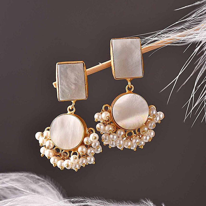 Mother Of Pearl Earrings:Send Jewellery to USA