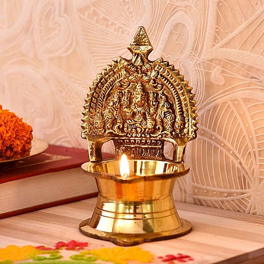 Divine Kamakshi Brass Diya:Home Decor Gifts in USA