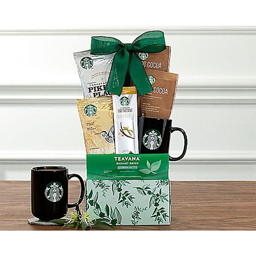 Merry Christmas Starbucks And Teavana Basket:Holiday Season Gifts for Corporate