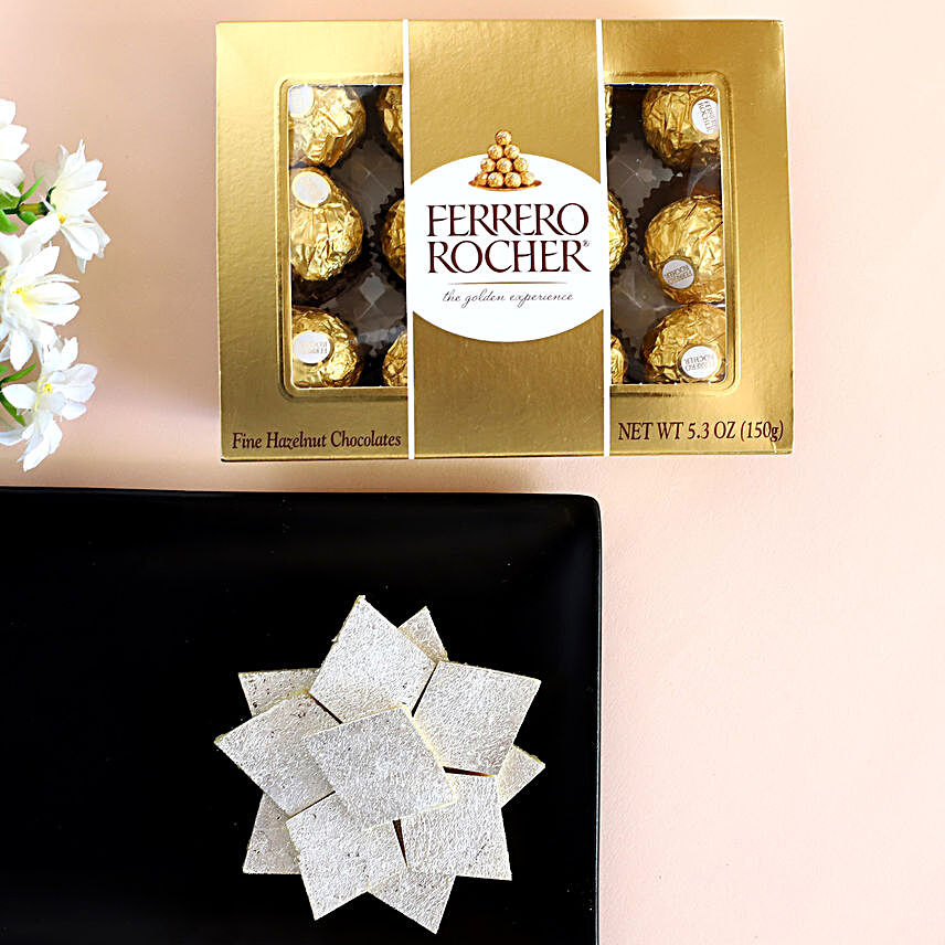 Ferrero Rocher And Kaju Katli Combo:Send Sweets to USA