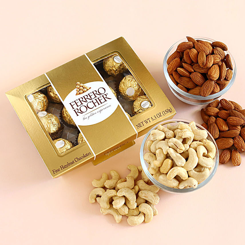 Ferrero Rocher With Almonds And Cashews:Send Dry Fruits to USA