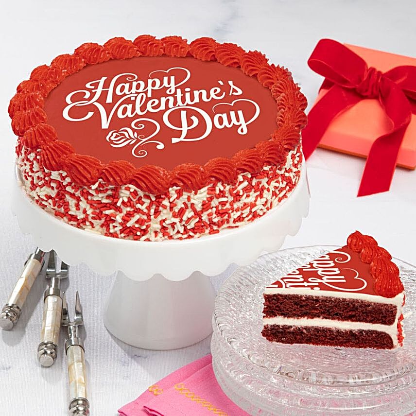 Happy Valentines Day Red Velvet Cake