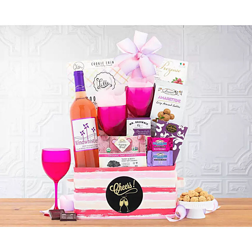 Cheers Moscato Wine Gift Basket:Send Wine Hampers to USA