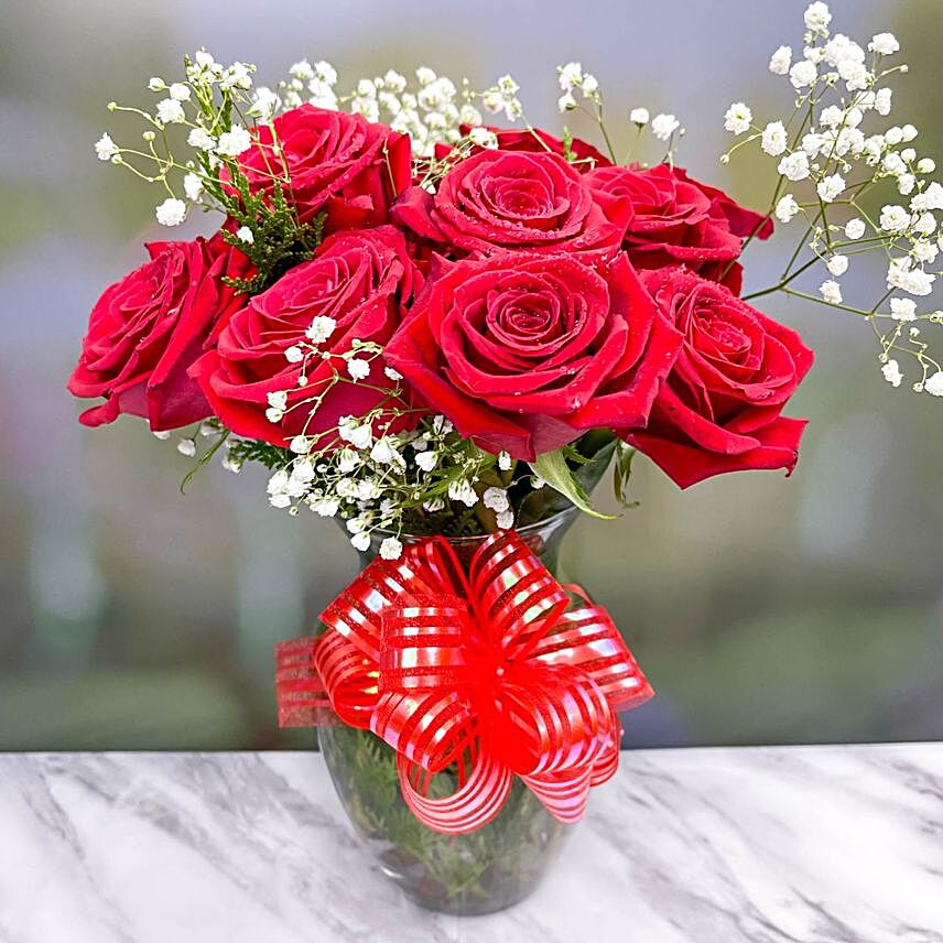 Romantic Red Roses Bouquet:Send Valentines Day Gifts to USA